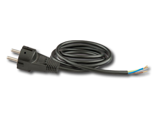 Steckerkabel 3x0,75 mit Schukostecker 1,5m schwarz