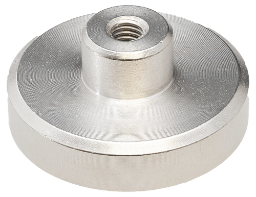 Topfmagnet mit Gewindebuchse | d: 4cm | Gesamthöhe: 1,8cm | Gewinde: M6 | Neodym |