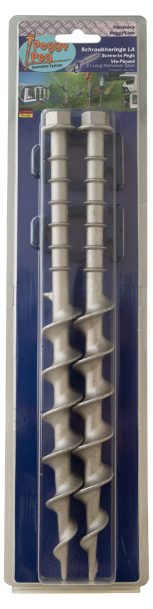 Alu-Schraubhering inklusive Haken | 31cm | 2er Set | Silber |