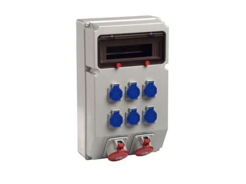 Industrieverteiler 1x13TE,6x230V,1xCEE16,1xCEE32