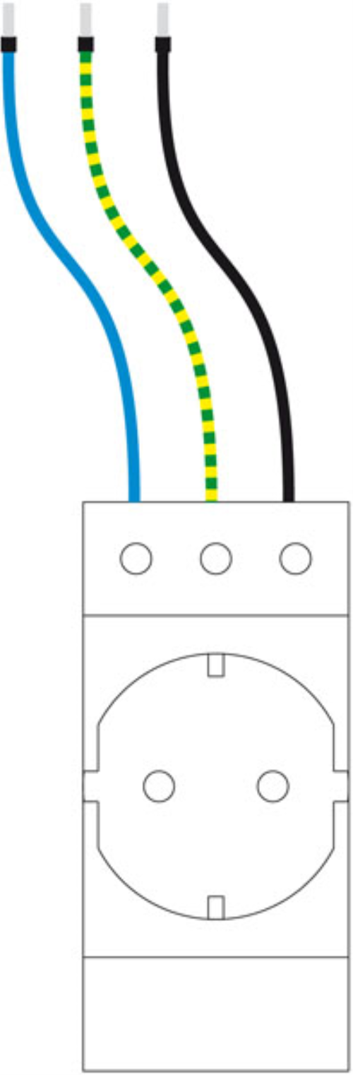 Einbausteckdose Schuko Drähte angeschl.