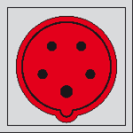 Einbausteckdose CEE 16/5 eingebaut