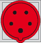 Einbausteckdose CEE32/5 eingebaut