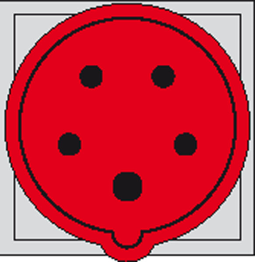 Einbausteckdose CEE32/5 eingebaut