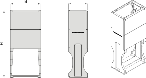 F-40 Sockel, BxHxT=396x886x245, Hw=881mm