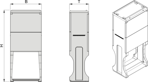 FP-66 Sockel mit Trennwand, BxHxT=660x913x245