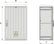 KS 53 x 60 Kasten GFK, glatt, Flachdach, 1-türig, 1 Sperre, BxHxT=528x620x320