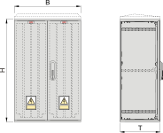 KS 53 x 80 - 2 Kasten GFK, glatt, Schrägdach, 2-türig, 1 Sperre, BxHxT=528x864x320