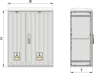 KS 66 x 80 Kasten GFK, glatt, Flachdach, 2-türig, 1 Sperre, BxHxT=660x820x320