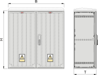 KS 80 x 80 Kasten GFK, glatt, Schrägdach, 2-türig, 1 Sperre, BxHxT=795x864x320