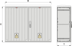 KS 106 x 60 Kasten GFK, glatt, Schrägdach, 2-türig, 1 Sperre, BxHxT=1058x664x320