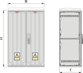 KSi 53 x 80 - 2 Kasten GFK + Isolierstützer, glatt, Schrägdach, 2-türig, 1 Sperre, BxHxT=528x864x320