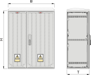 KSi 66 x 80 Kasten GFK + Isolierstützer, glatt, Flachdach, 2-türig, 1 Sperre, BxHxT=660x820x320