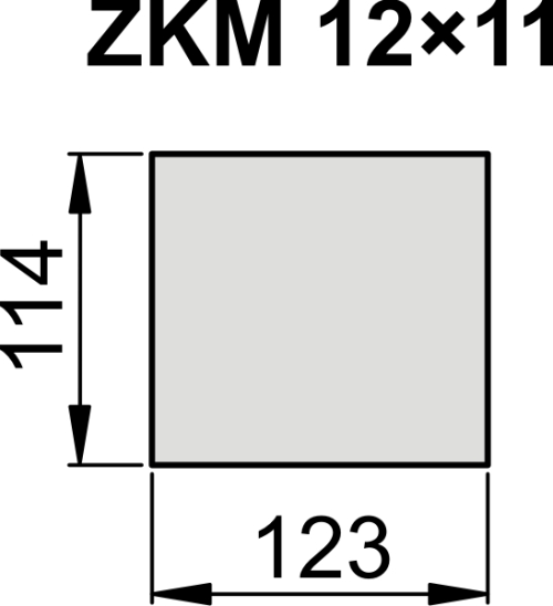 ZKM 12 x 11 Kanalendstück, BxH=123x114