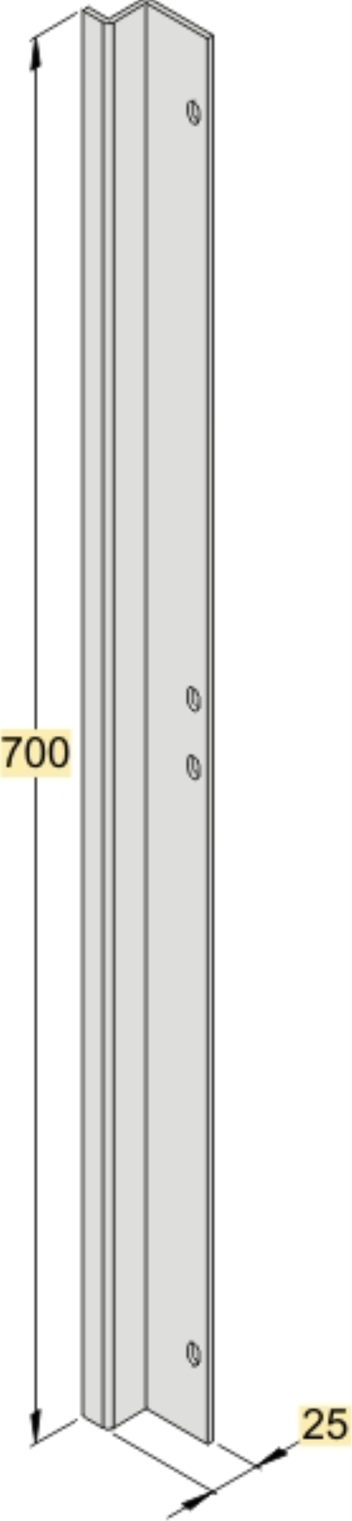 OZB 25 Seitenabdeckung, BxH=25x700