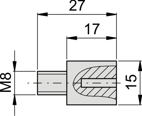 KL 27 Befestigungsdübel aus Kunststoff, BxH=27x20
