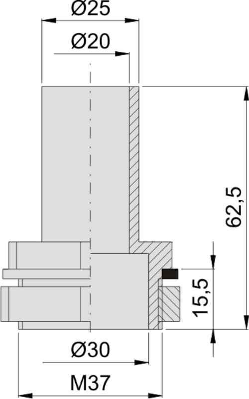 RL 28 Dichtungsstützen, DMxH=25x62,5