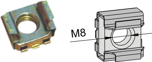 NKK 8* Käfigmutter, M8