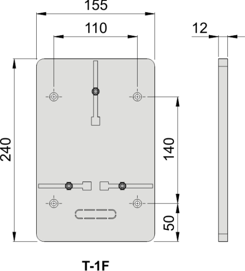 T-1F Zählertafel, BxHxT=155x240x12