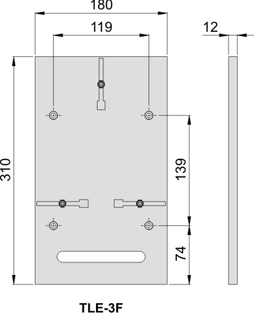 TLE-3F Zählertafel, BxHxT=180x310x12