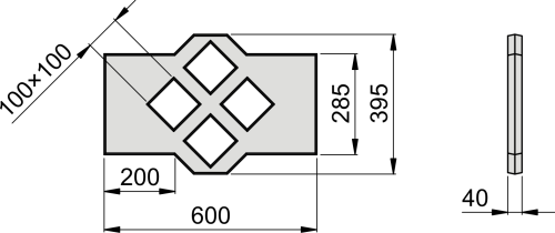 KSR 600 Stabilisierungsgitter, BxHxT=600x395x40