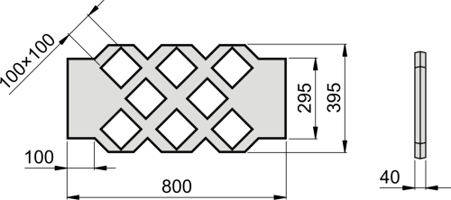 KSR 800 Stabilisierungsgitter, BxHxT=800x395x40