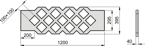 KSR 1200 Stabilisierungsgitter, BxHxT=1200x395x40