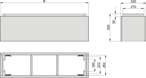 DIN 1 Kurzsockel KD, BxHxT=790x350x320