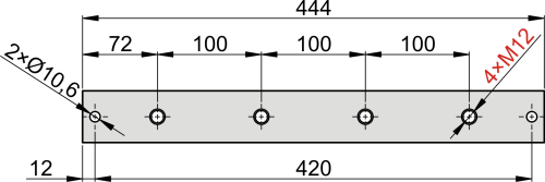 SZN 46 30x5 Kupferschienen mit Einpressmuttern