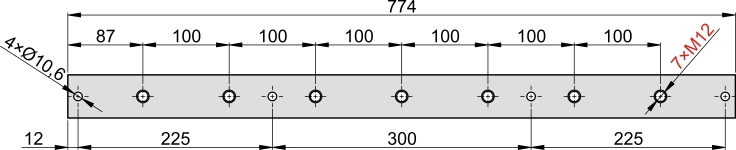 SZN 79 40x10 Kupferschienen mit Einpressmuttern