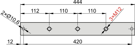 SZR 46 30x5 Kupferschienen mit Einpressmuttern