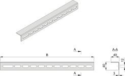 DKP 92 Montageprofil, BxHxT=1110x40x40