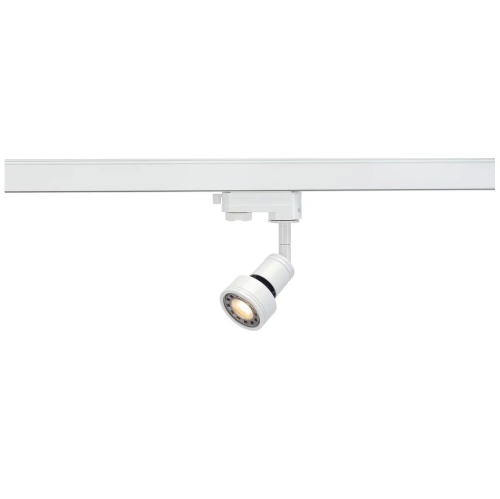 PURI 3Phasen-Stromschienenstrahler GU10 | Gehäuse: weiß | Drehbereich: 350° | Schwenkbereich: 85° | D: 54mm | H:178mm |