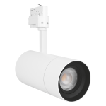 LED - 3 Phasen-Stromschienenstrahler Universal | 25W | Dimmbar über Schieberegler: 60-1500lumen | Einstellbarer Abstrahlwinkel: 15°-55° | Gehäuse: weiß | 3000K | CRI>97