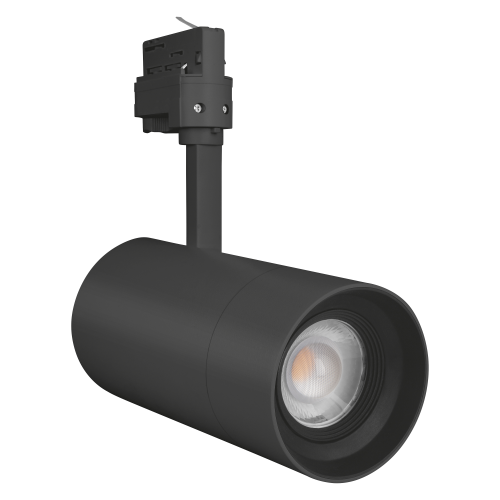 LED - 3 Phasen-Stromschienenstrahler Universal | 25W | Dimmbar über Schieberegler: 60-1500lumen | Einstellbarer Abstrahlwinkel: 15°-55° | Gehäuse: schwarz | 3000K | CRI>97
