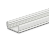 PL1 / Klasse1 Aluprofil flach für LED-Flex; Außenmaß BxH: 16,8x5,91mm; Innenmaß BxH: 12,4x5,11mm; (für LED Bänder mit max. 12mm Breite) in Stange zu 2m