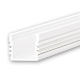 PL2 weiß / Klasse1 Aluprofil hoch weiß RAL9010 für LED-Flex; Außenmaß BxH: 16,8x13,01mm; Innenmaß BxH: 12,4x13mm; (für LED Bänder mit max. 12mm Breite) in Stange zu 2m