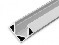 PO23n / Klasse11 Aluprofil Eckprofil 45° für LED-Flex; Außenmaß BxH: 25,45x11,25mm; Innenmaß BxH: 12,40x9,90mm; (für LED Bänder mit max. 12mm Breite) in Stange zu 2m