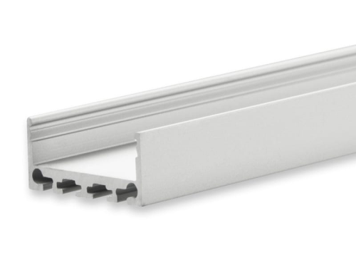 PN4 weiß / Klasse10 Aluprofil weiß RAL9010 für LED-Flex; Außenmaß BxH: 26,79x11,69mm; Innenmaß BxH: 24,08x7,59mm; (für LED Bänder mit max. 24mm Breite) in Stange zu 2m