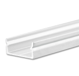 SL8 / Klasse4 Aluprofil flach weiß RAL9010 für LED-Flex; Außenmaß BxH: 17,15x7,40mm; Innenmaß BxH: 14,74x6,50mm; (für LED Bänder mit max. 12mm Breite) in Stange zu 2m