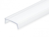 C8 / Abdeckung für Klasse8 Aluprofil; PC opal/satiniert; Lichtdurchlässigkeit: 65%; BxH: 12,91x4,30mm; in Stange zu 2m