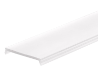 C10 / Abdeckung für Klasse10 Aluprofil; PC opal/satiniert; Lichtdurchlässigkeit: 65%; BxH: 25,08x3,81mm; in Stange zu 2m