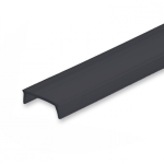 C32 / Abdeckung für Klasse1 Aluprofil; PC schwarz/matt; Lichtdurchlässigkeit: 30%; BxH: 13,81x4,37mm; in Stange zu 2m