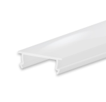 C40 / Abdeckung für Klasse4 Aluprofil; PC opal/satiniert; Lichtdurchlässigkeit: 65%; BxH: 17,20x5,70mm; in Stange zu 2m