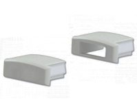 Endkappensatz für Aluprofil flach; PVC grau; bestehend aus 2 Stück (1 mit Loch / 1 ohne Loch)