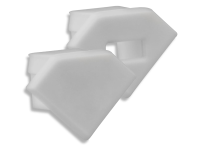 Endkappensatz für Eckprofil Aluprofil | PVC grau | bestehend aus 2 Stück (1 mit Loch / 1 ohne Loch)