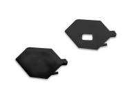 Endkappensatz für Eckprofil Aluprofil | PVC schwarz | bestehend aus 2 Stück (1 mit Loch / 1 ohne Loch)