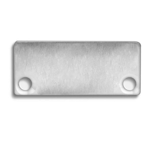 Endkappensatz für Aluprofil flach Klasse10; Alu; bestehend aus 2 Stück (2 ohne Loch)