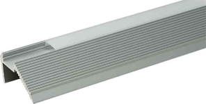 Alu Stufenprofil für LED-Flex inklusive Abdeckung matt (für LED Bänder mit max. 12mm Breite)