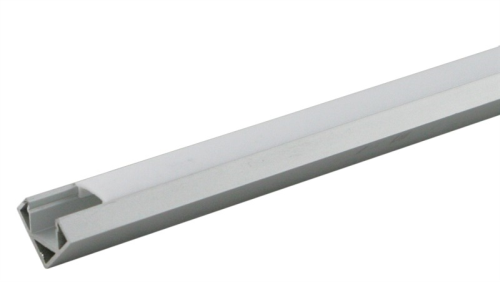 Eckprofil Alu für LED-Flex inklusive Abdeckung klar (für LED Bänder mit max. 12,2mm Breite)
